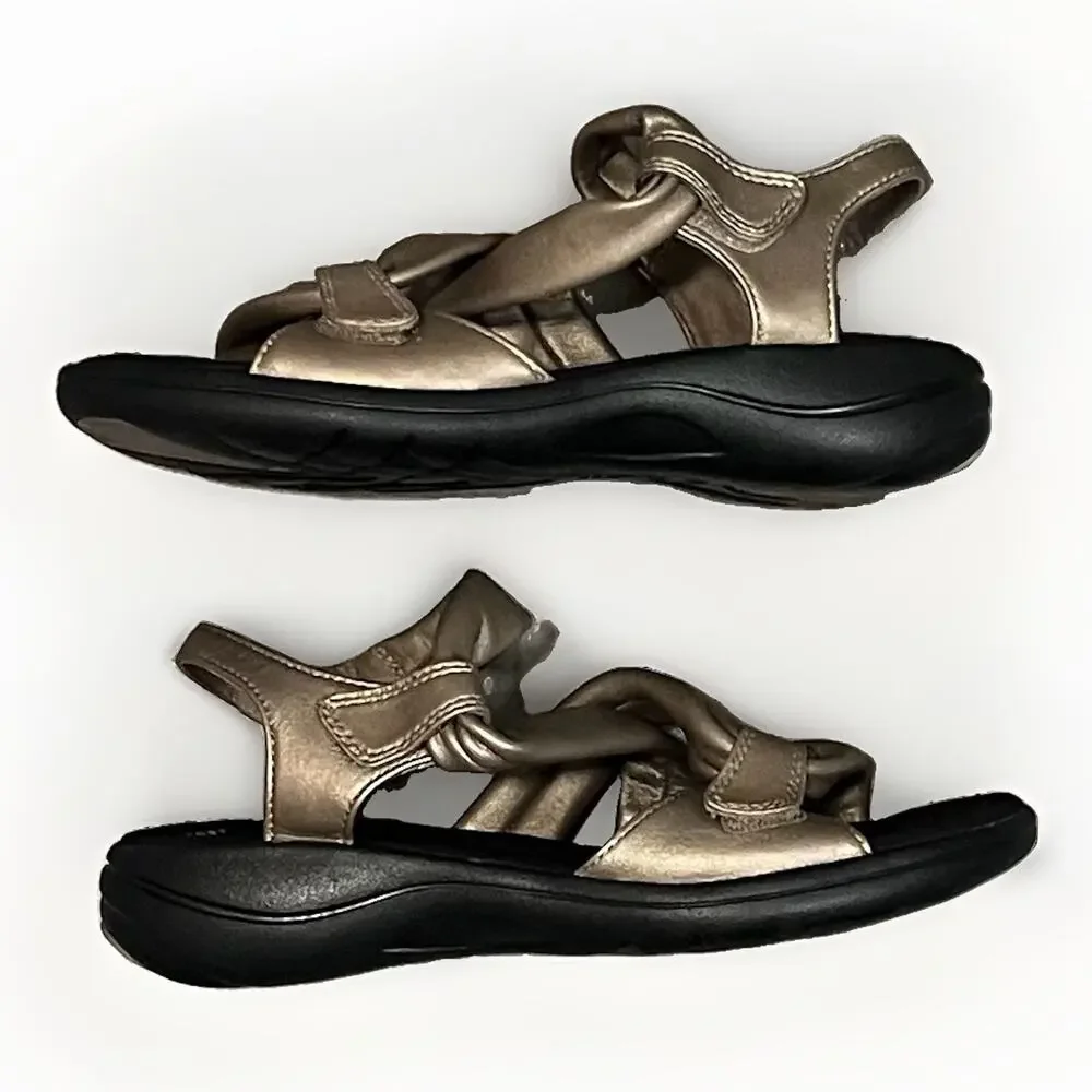 Clarks Women Saylie Moon Sandal Sporty Comfort Cushioned Pewter Size 5.5 US